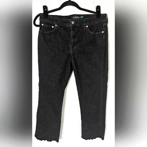 Lauren Ralph Lauren Denim - Lauren Ralph Lauren Women's Embroidered Hem Capri Jeans Size 10 P EUC